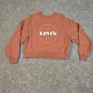 LEVI'S Womens Oversized Crop Graphic Sweatshirt‎ Size Small Burnt Orange